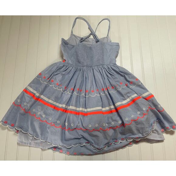 Mini Boden Multi Trim Detail Dress Chambray Flowy - Size Girl's 8 READ - Picture 6 of 7